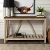 52 Inch Dark Walnut and White Oak Rustic Entryway Sofa Table
