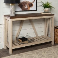AF52AFTWWO 52 Inch Dark Walnut and White Oak Rustic Entryway Sofa Table-2
