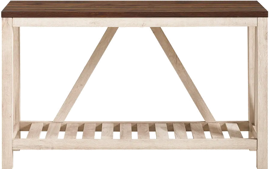 AF52AFTWWO 52 Inch Dark Walnut and White Oak Rustic Entryway Sofa Table-4