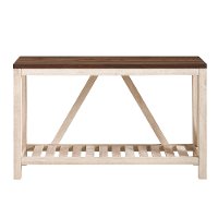 AF52AFTWWO 52 Inch Dark Walnut and White Oak Rustic Entryway Sofa Table-4