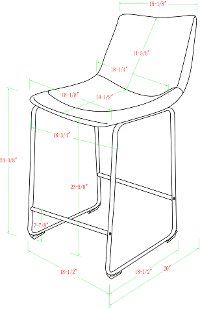 Industrial Black 26 Inch Counter Height Stool (Set of 2)-5