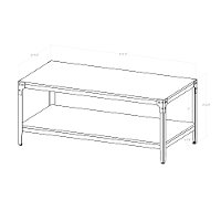Rustic Wood Coffee Table - Gray Wash-3