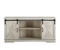 58 Inch Modern Farmhouse Wood TV Stand - White Oak-4