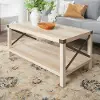 AF40MXCTWO Metal X Rustic White Oak Wood Coffee Table - Walker Edison