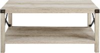 Rustic Wood Coffee Table - White Oak/Bronze-4