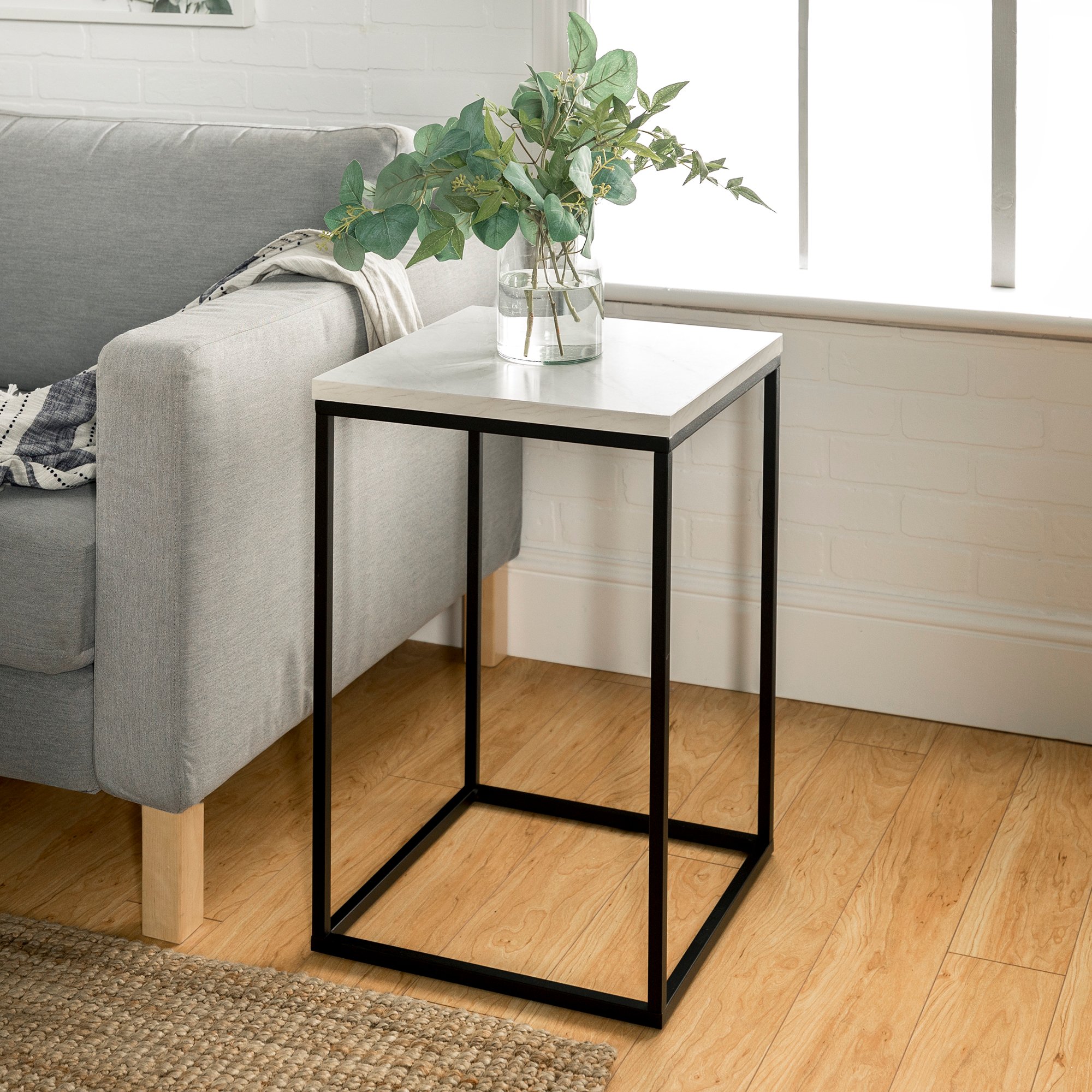 AF16LWSTWM Modern Side Table - White Marble-1