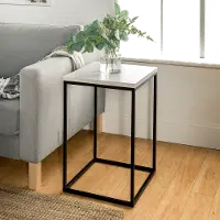 AF16LWSTWM Modern Side Table - White Marble
