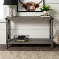 AF46MXETGW Rustic Farmhouse Entryway Table - Gray Wash