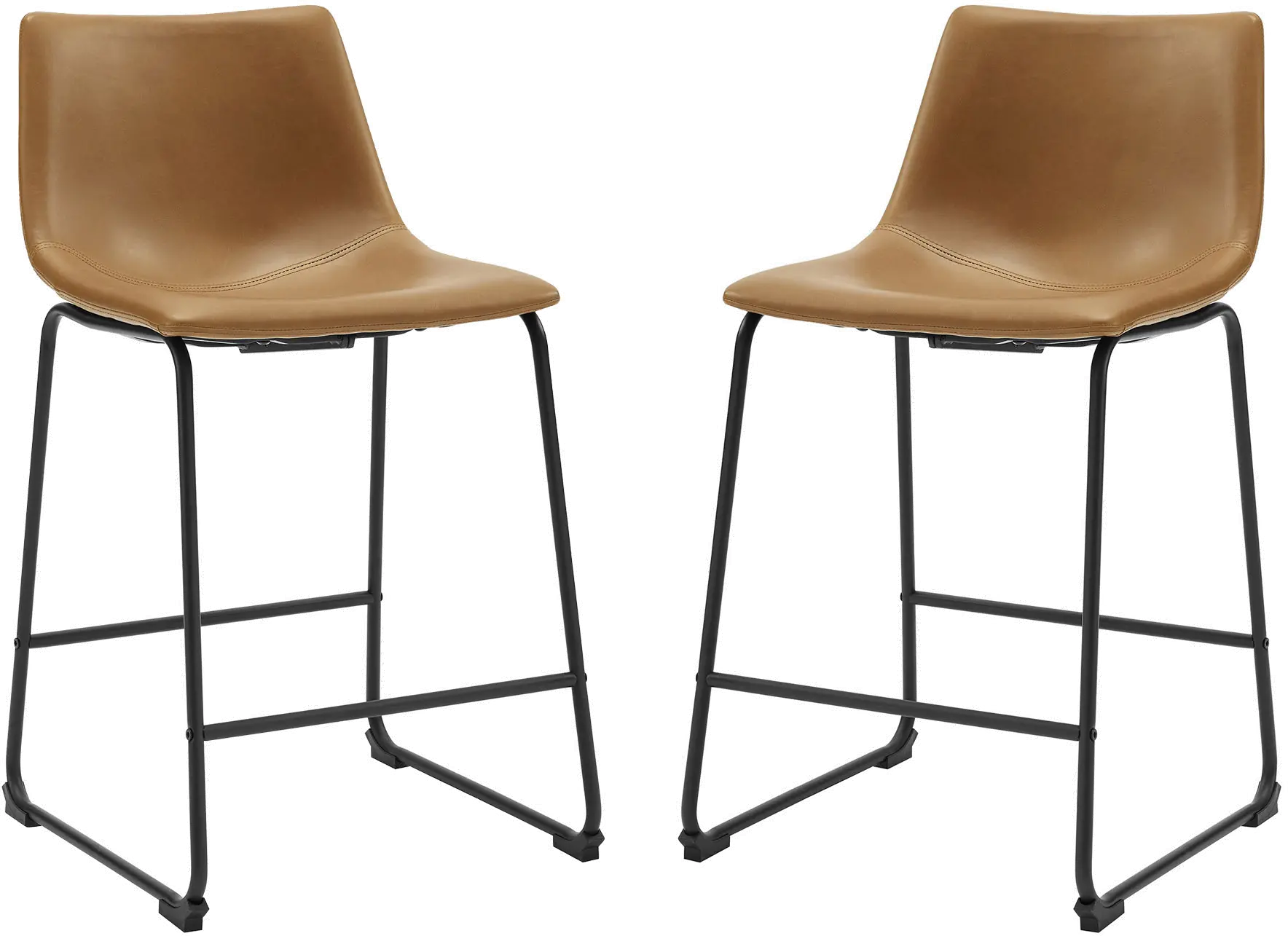 CHL26WB Set of 2 Industrial Brown 26 Inch Counter Height Stools-3