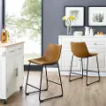 CHL26WB Slope Saddle Brown Counter Height Stool, Set of 2