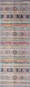 Traditional Cesar Pink and Blue 8 Foot Runner Rug - Heritage