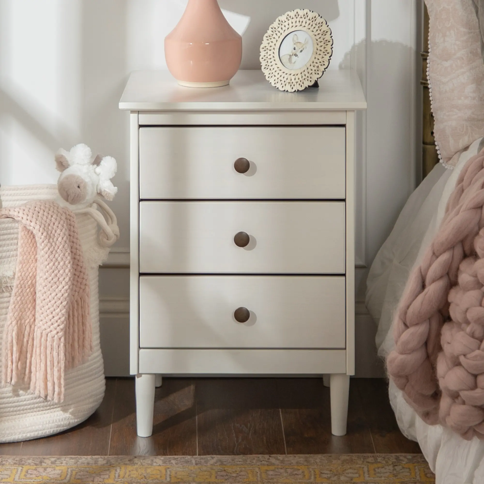 BR3DNSWH Classic White Nightstand-1