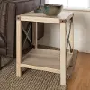 AF18MXSTWO Metal X Rustic White Oak Wood Side Table - Walker Edison