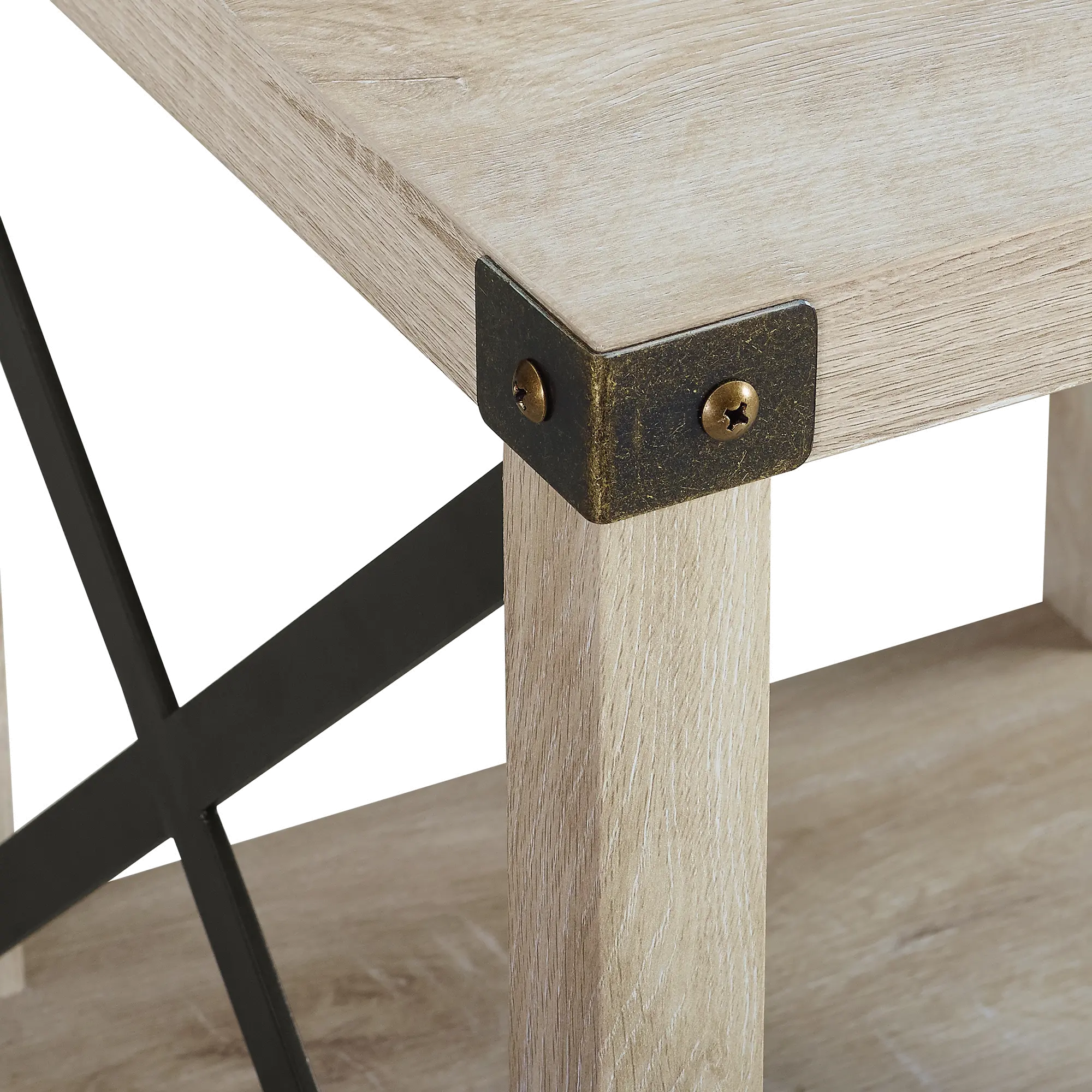 AF18MXSTWO Metal X Rustic White Oak Wood Side Table-3
