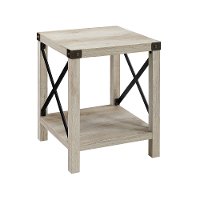 Rustic Wood Side Table - White Oak-2