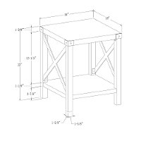 Rustic Wood Side Table - White Oak-5