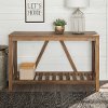 52 Inch Rustic Oak Country Entryway Sofa Table