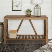 AF52AFTRO 52 Inch Rustic Oak Country Entryway Sofa Table