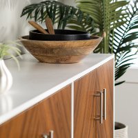 BU58HPBMWHT Mid Century Modern 58 Inch TV Stand - White and Woodgrain-4