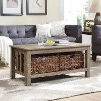 C40MSTAG Rustic Wood Coffee Table - Driftwood