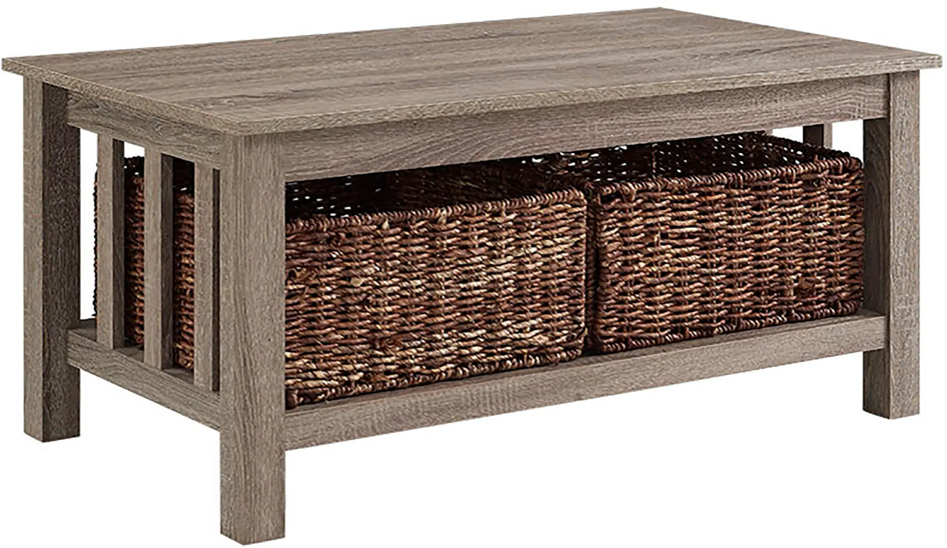 C40MSTAG Rustic Wood Coffee Table - Driftwood-3