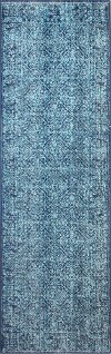 Traditional Nolan Navy Blue 8 Foot Runner Rug - Heritage