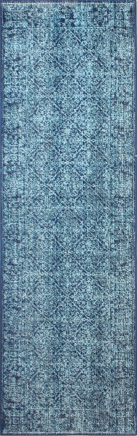 H114-NV-2.6X8-Z048 Traditional Nolan Navy Blue 8 Foot Runner Rug - Heritage