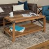 Rustic Wood Coffee Table - Rustic Oak/Black