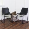 Industrial Black Faux Leather Dining Room Chair (Set of 2)