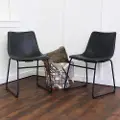 CHL18BL Saddles Black Dining Chair, Set of 2 - Walker Edison