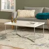 AF42LUXWMC Mid Century Modern Coffee Table - White Faux Marble/Chrome - Walker Edison