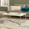 Mid Century Modern Coffee Table - White Faux Marble/Chrome