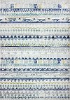 B127-IV-4X6-BH101 4 x 6 Small Transitional Luke Ivory, Gray and Blue Rug - Barcelona
