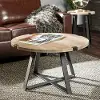 AF30MWCTGW Rustic Gray Round Coffee Table - Walker Edison