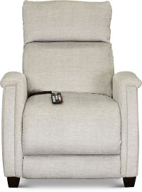 Contemporary Platinum Gray Power Recliner with SoCozi - Venus