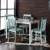 TW485PCSG Modern White and Green 5 Piece Dining Set - Walker Edison