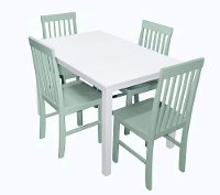 Modern White and Green 5 Piece Dining Set-3