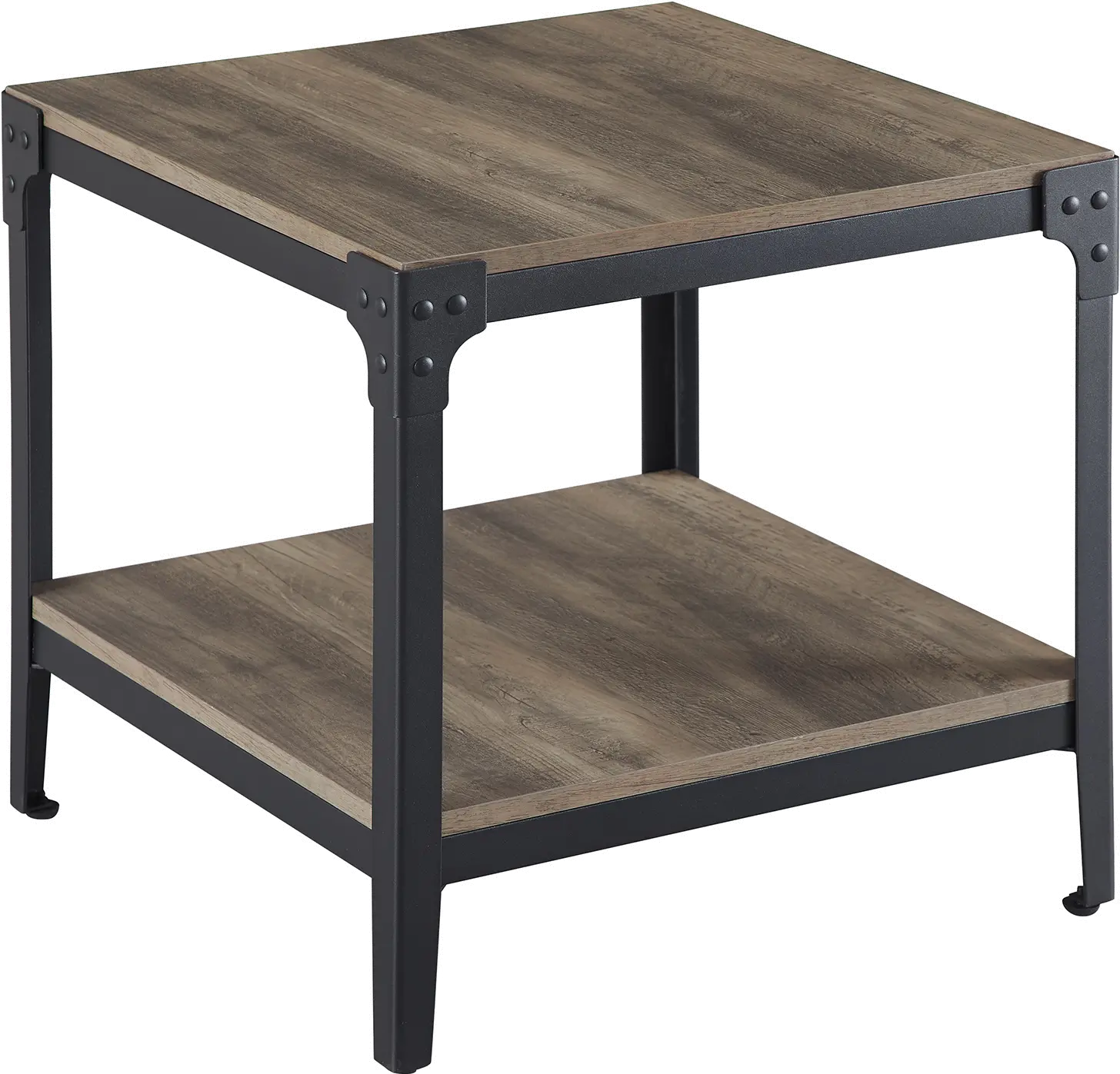 C20AISTGW Rustic Wood End Side Table, Set of 2 - Grey Wash-4