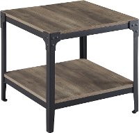Rustic Wood End Side Table, Set of 2 - Grey Wash-4