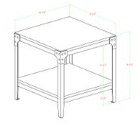Rustic Wood End Side Table, Set of 2 - Grey Wash-5