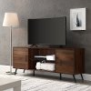 60 Inch Mid Century Modern TV Stand - Dark Walnut