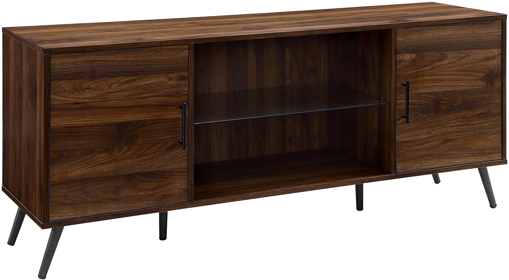 W60NOR2DDW 60 Inch Mid Century Modern TV Stand - Dark Walnut-3