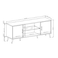 W60NOR2DDW 60 Inch Mid Century Modern TV Stand - Dark Walnut-5
