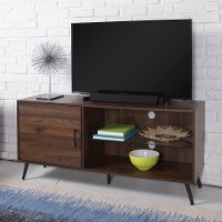 52 Inch Mid Century Modern Wood TV Stand - Dark Walnut