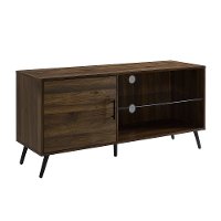 52 Inch Mid Century Modern Wood TV Stand - Dark Walnut-3