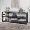 BS60XMWDW Dark Walnut Industrial Sofa Table - Walker Edison