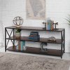 Dark Walnut Industrial Sofa Table