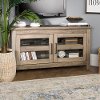 Modern 44 Inch Wood Corner TV Stand - Tan