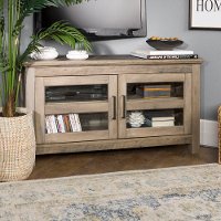 WQ44CCRGW Modern 44 Inch Wood Corner TV Stand - Tan