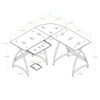 Modern Corner Glass Computer Desk - Silver-5
